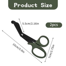 Pack of 2 bandage scissors, clamp care, rescue scissors, bandage scissors, care, medical scissors, nurse, trauma scissors, rescue service, clothes scissors, emergency service, multifunctional