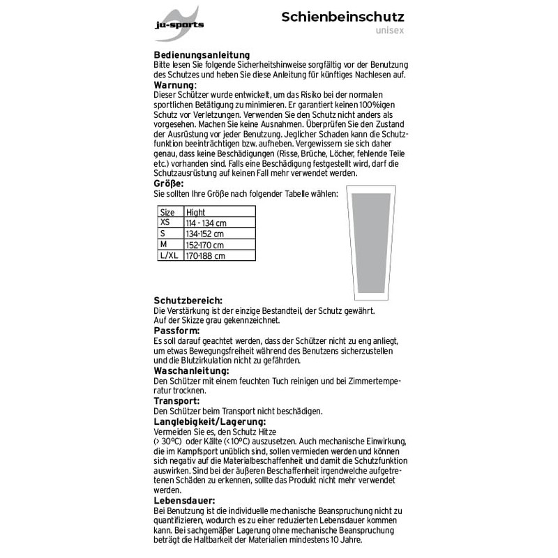 Ju-Sports Shin Guard White, red, Large