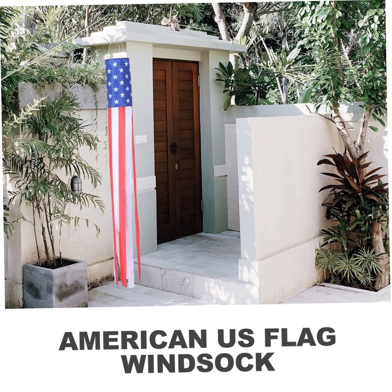 CAXUSD 2Pcs Rainbow Usa Windsock July Outdoor Decor Patriotic Hanging