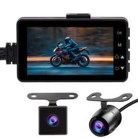 OBEST Motorcycle Dash Cam, Motorcycle Camera Front and Rear 720P, Motorbike Dash Cam Wide Angle, 3inch LCD Screen for Video Recording Automatic Recording Upon Startup