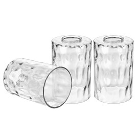 Canomo 3 Packs Hammered Glass Light Shade Cylinder Water Ripple Glass Lamp Shade Replacement 6 Inch Height Fit 2-1/4 Fitter for Wall Lamps Chandeliers or Ceiling Lamps