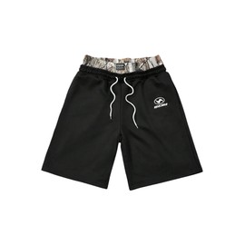 VIPWOLF Men's Vintage Washed Distressed Casual Shorts Star Graphic Drippy Shorts Summer Bottoms Black Camo Small