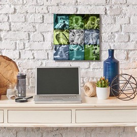 Stupell Industries Football Vintage Collage Sports Word, Design by Artist The Saturday Evening Post Wall Art, 24 x 24, Canvas