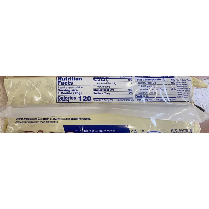 Voortman Bakery ZERO SUGAR ICED ALMONETTE Cookies 8 Oz Pack