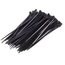 PARENCE. - Set of 100 Plastic Cable Ties - 100 Pieces, Serflex, Flanges, Rislan - 100x2.5mm, Black