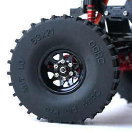 OGRC 1.0 RC Wheel Rims with Brass Rings Deep Dish Wheel Rims 1.0 Beadlock Wheels for 1/18 TRX4M 1/24 SCX24 C10 JLU Deadbolt Gladiator Bronco Crawler Car (Black)
