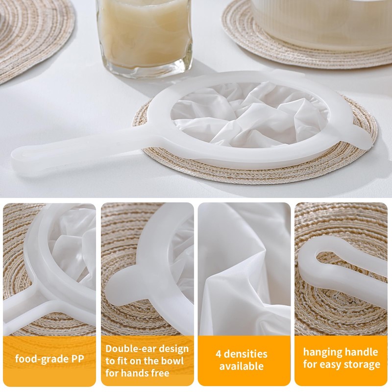 Ultra-Fine Nylon Mesh Strainer Set of 3 (100/200/400 Micron) -