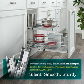 2 Pairs Full Extension Ball Bearing Drawer Slides 10 12 14 16 18 20 22 24 Inch 100 LB Load Capacity Side Mount File Cabinet Rails Dresser Metal Runner Trash Can Kitchen (20 Inch)