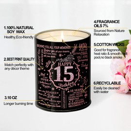 Happy 30th Birthday Gifts for Women Scented Candles, 30th Birthday Home Decorations Candles, 30 Years Old Christmas Birthday Gift for Wife Mom Girlfriend Sister