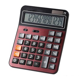 Mengshen Calculadora Sobremesa Grande Bateria Solar Calculadora Comercial de función estándar de Doble Potencia con Pantalla LCD Grande de 14 dígitos Conveniente para Oficina y hogar