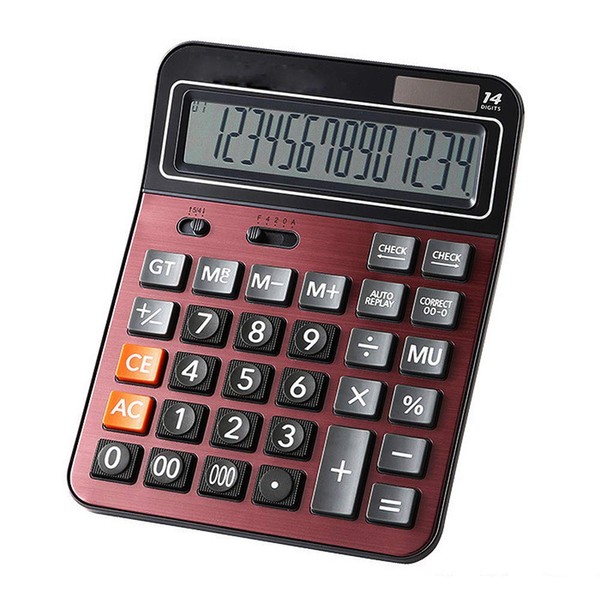 Mengshen Calculadora Sobremesa Grande Bateria Solar Calculadora Comercial de función