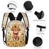 Homieblanket Highland Cow Backpack with Lunch Bag & Pencil Case,