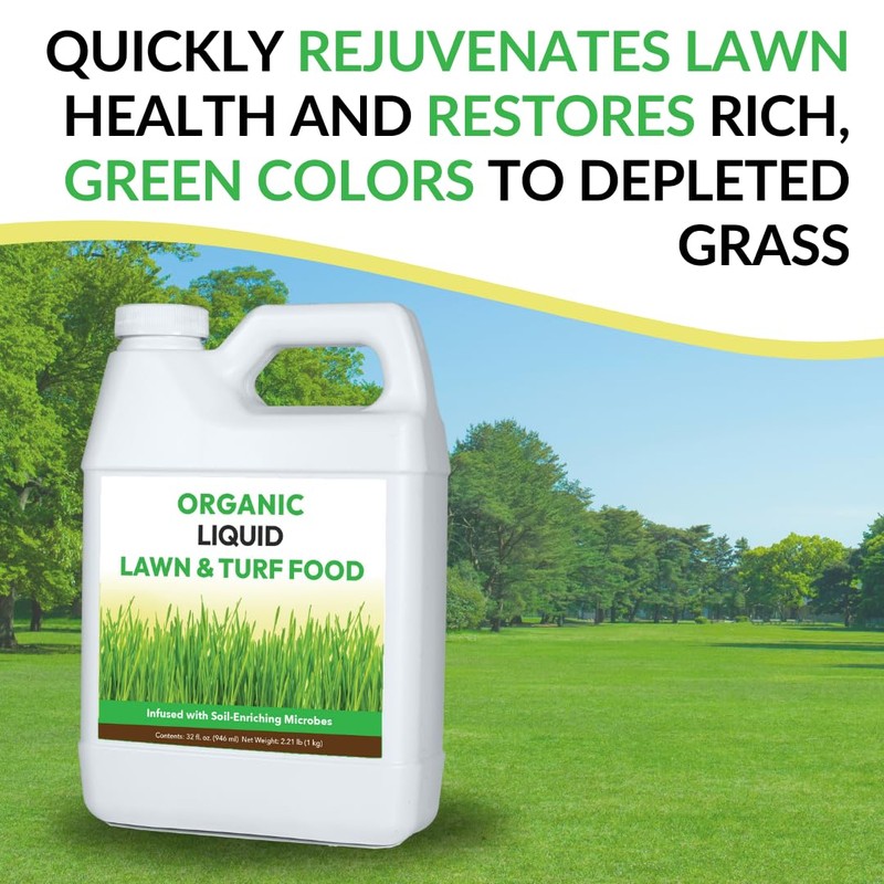 Organic Liquid Lawn & Turf Food - Quickly Rejuvenates Lawn