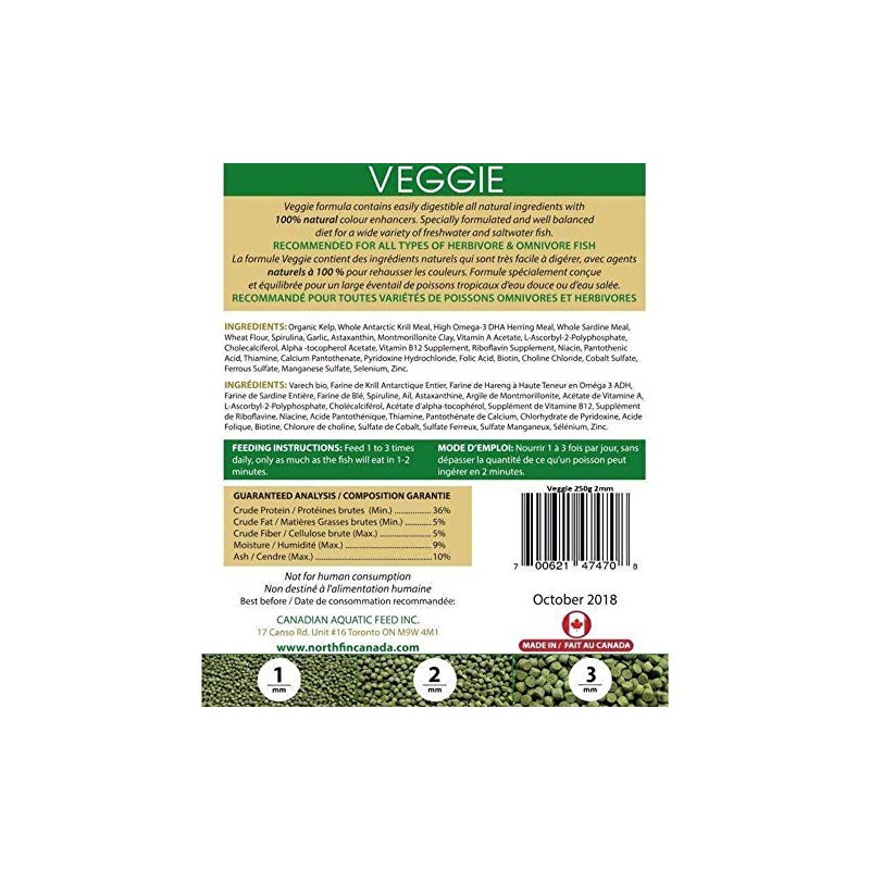 Northfin Veggie Fish Food Formula – Slow Sinking Pellets for