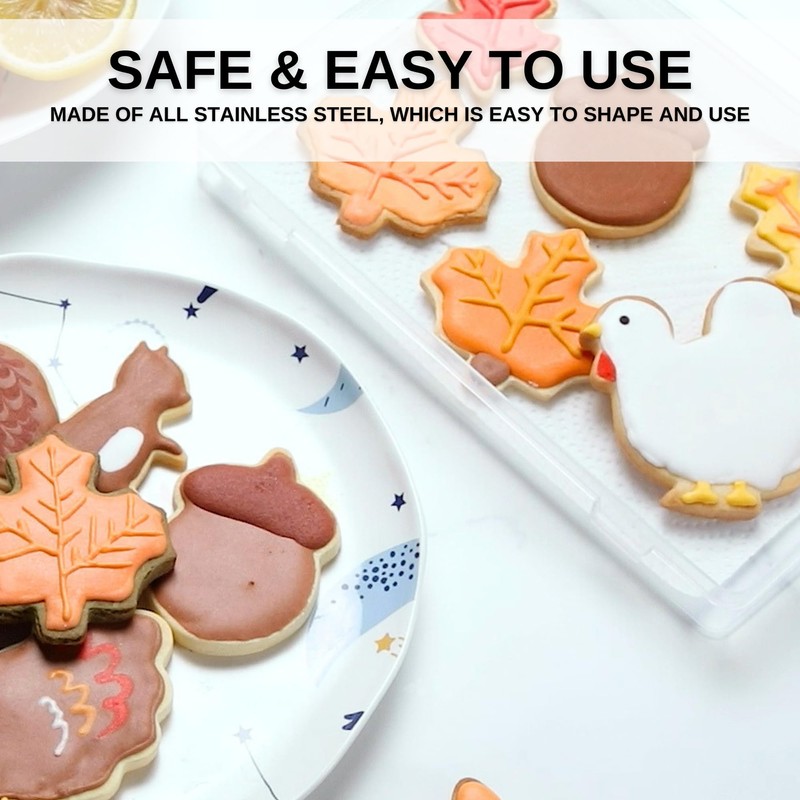 5PCS Large Fall Thanksgiving Cookie Cutters Set - Holiday Cookie