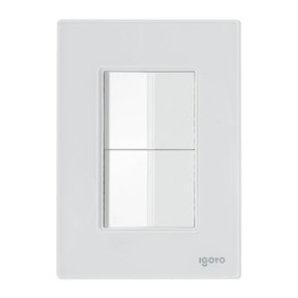 Placa Armada Cristal con 2 Apagadores Escalera de 1.5 Módulos Color Blancocris1014igoto