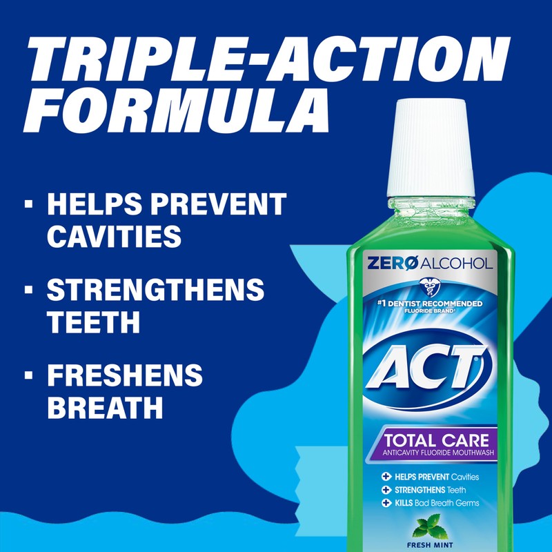 ACT Total Care Zero Alcohol Anticavity Fluoride Mouthwash 33.8 fl.