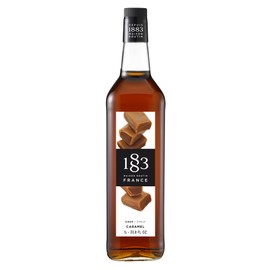 1883 Maison Routin - Caramel Syrup - Made in France - Glass Bottle | 1 Liter (33.8 oz)
