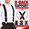 Men’s Heavy-Duty 2-Inch X-Back Suspenders with Adjustable Elastic Straps and