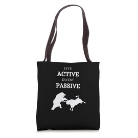 Active Passive Bull vs Bear Stock Exchange Stock Market ETF Tote Bag