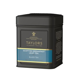 Taylors of Harrogate Scottish Breakfast, Black Tea, Loose Leaf, 4.41 Ounce Tin Caddy, Strong, Malty and Full, Caffeinated, Premium Whole Leaf Tea