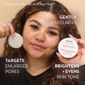 Sonage Glow To Go Glycolic Acid Peel Pads For Face & Body, Professional Strength Exfoliation and Resurfacing AHA Pads That Helps Even Skin Tone, Pore Size, Brighten & Smooths Complexion