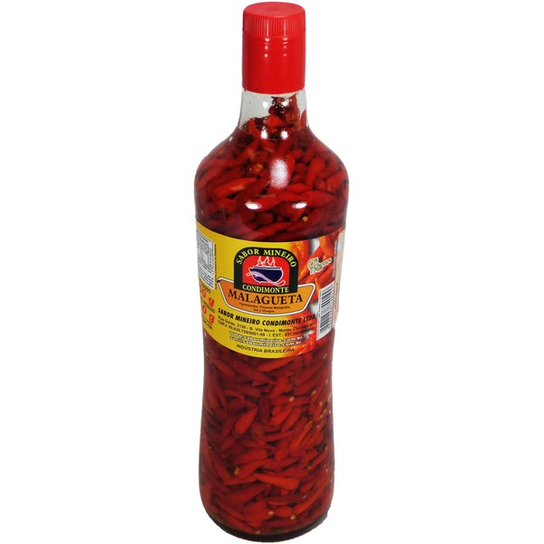 Sabor Mineiro Condimonte - Malagueta Pepper - 30 oz (Drained 16.87 oz) (PACK OF 01) | Pimenta Malagueta - 850g (Drenado 450g)