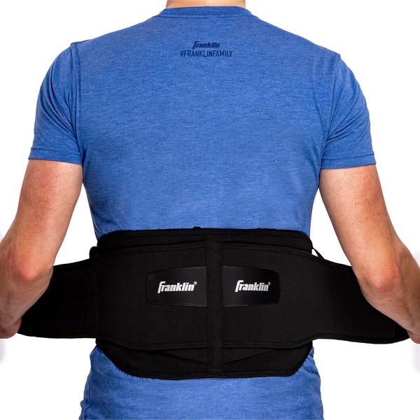 Franklin Sports Lower Back Brace - Adjustable Back Support Stabilizer - Comfortable Lumbar Support, Pain Relief + Compression - One Size