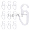 VACUBXBY 150 Pack Curtain Hooks Plastic White, Premium Drapery Hooks