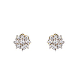 Amor 2013888 Women's Stud Earrings with Synthetic Zirconia 0.5 cm Gold Comes in Jewellery Gift Box, Yellow Gold, Cubic Zirconia