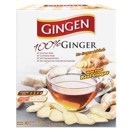 Gingen 100% Instant Ginger Tea 5 g (Pack of 10 Sachets)