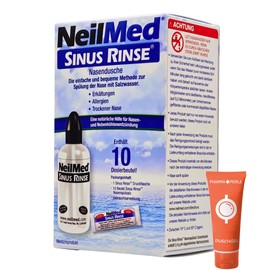 Neilmed Sinus Rinse Nasal Shower + 10 Bags of Nasal Rinse Salt I Allergy I Dryness of the Nose I Hay Fever I Plugged Nose I Nasal and Sinus Inflammation I Economy Set Plus Pharma Pearl (1x)