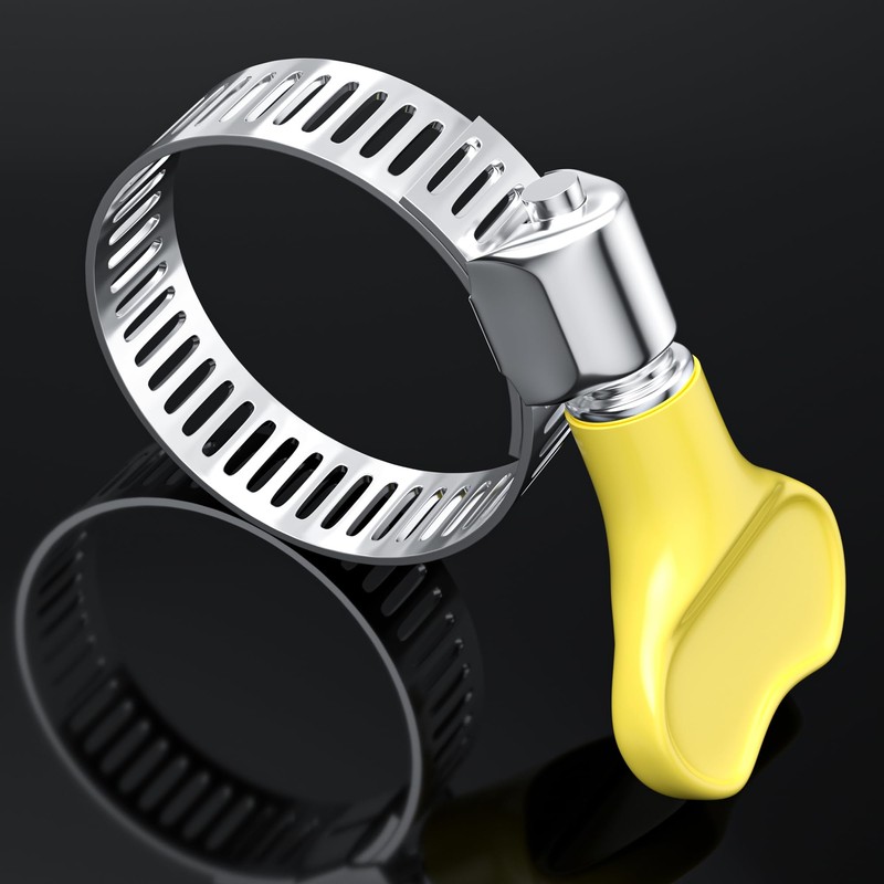 25 PCS Adjustable Handle Hose Clamps,Stainless Steel Pipe Clamps