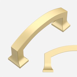 Amerdeco 10 Pack Brushed Gold 3 Inch(76mm) Hole Centers Kitchen Cabinet Pulls Cabinet Hardware Kitchen Handles for Cabinets Cupboard Handles Drawer Pulls ZH0009