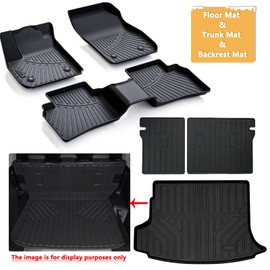 AltraVos Floor Mats & Trunk Mat & Backrest Mat for 2021-2024 2025 Buick Envision 5 Seats,TPE All Weather Protection Car Floor Liners & Velcro Cargo Liners Covering The Backrest