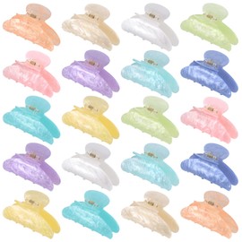 20 PCS Acrylic Hair Claw Clips for Women Gifts Non-slip Large Claw Clamps Bulk Fashion French Shimmering Stylish Barrettes Accessories for Girls Thick Thin Hair Home Party Gift