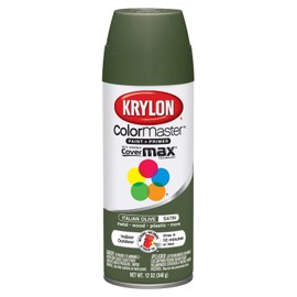 Krylon K05352207 ColorMaster Paint + Primer, Satin, Italian Olive, 12 oz.