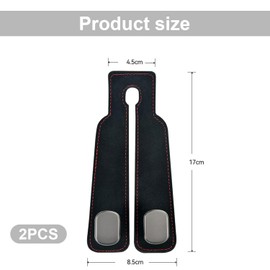 2 Pieces Car Seat Hooks, Leather Car Hooks, Car Seat Headrest Hooks, Car Seat Back Double Hooks, Car Seat Backrest Multifunctional Hooks