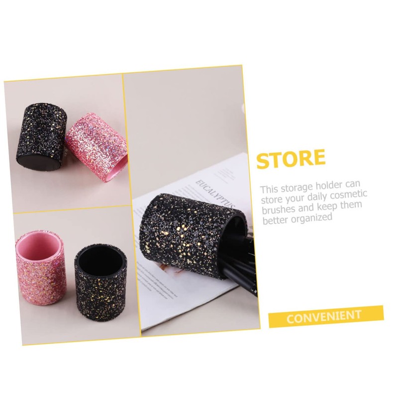 PACKOVE Makeup Brush Holder Black Desktop Organizer for Makeup Brushes