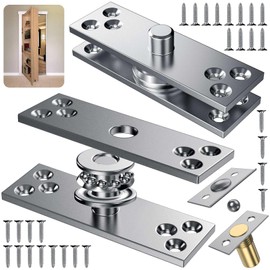 Hidden Pivot Hinges, Hidden Door Hinges, Hidden Hinge Hardware Accessories,Ball Catch Hardware for Max 300 Lb Heavy Duty Wood Doors & Hidden and Secret Bookcase (Center Mount 300 lbs 1 Set)
