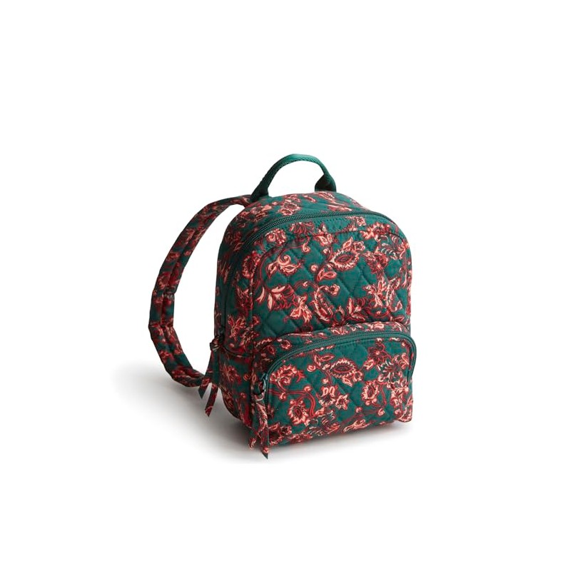 Vera Bradley Women's Cotton Mini Banbury Backpack Bookbag, Green, One