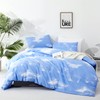 CLOTHKNOW Blue White Sky King Size Comforter Set 3Pcs Cloud