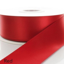 Satin Ribbon 50 yards Single Face Ribbon 1.5”:_Red