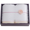 Imabari Towel Gift sara-la "Edge-en-" Face Towel, 2 Pieces, White,