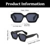 LJCZKA Sunglasses Women's Vintage Square Men's Rectangular Sunglasses Thick Frame
