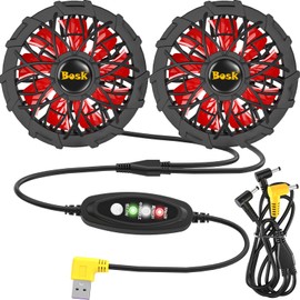 Work Clothes Fan, 12 V Boost Fan, Ultra Large Airflow, USB Power Supply, 5-12 V Boost Conversion Fan, 12 V Compatible Fan, Brushless Motor, Fan Blade Cleanable, 85° Angled Exhaust Opening, Air Cooling