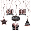 LINGTEER Happy 60th Birthday Decorations - 12Pcs Birthday Black &