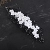Teyglen Bride Flower Wedding Hair Comb Headband White Flower Black