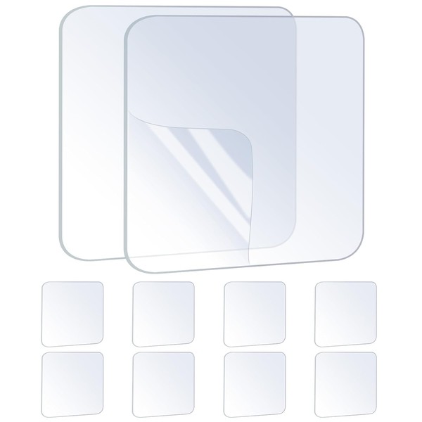 ZOMPAGO 10 PCS Square Clear Mounting Pads, Double Sided Sticky