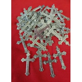 Lot Of 25 Silver Plate Metal Crucifix CROSS  Catholic ITALY